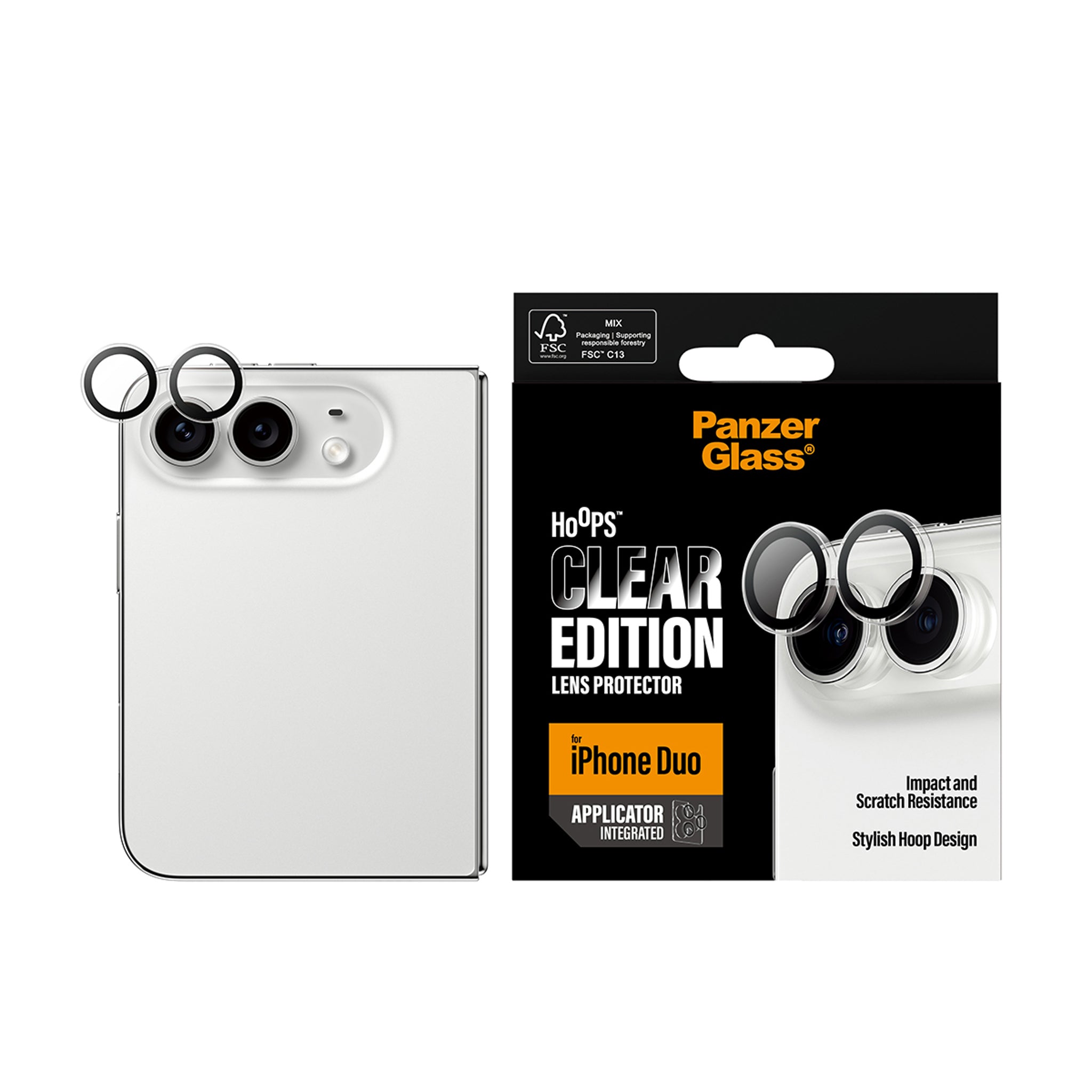 PanzerGlass® Hoops® Camera Lens Protector Transparent iPhone Duo